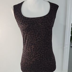 Chic Brown Leopard Print Tank Top
